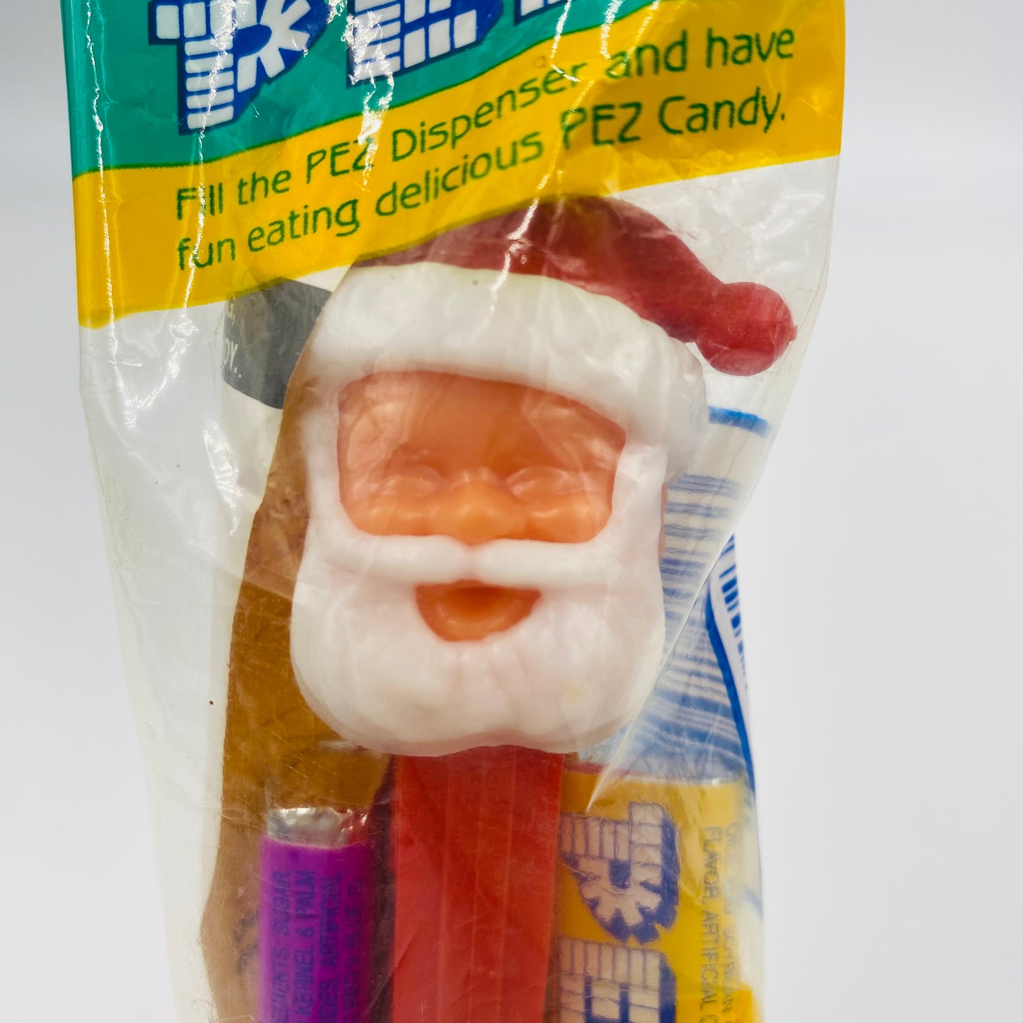 Christmas Santa Claus (no eyes) PEZ dispenser (1990’s) bagged 4.9 Yugoslavia green cello