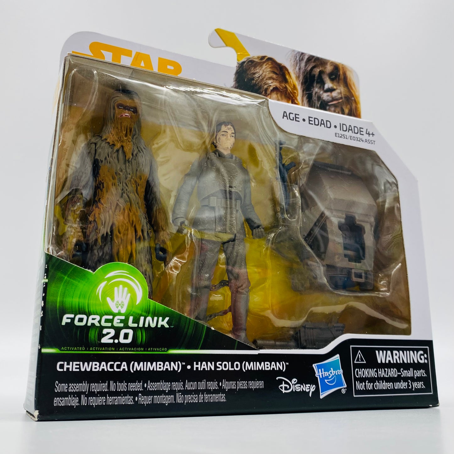 Star Wars Solo Chewbacca (Mimban) & Han Solo (Mimban) 3.75” boxed action figures (2018) Hasbro