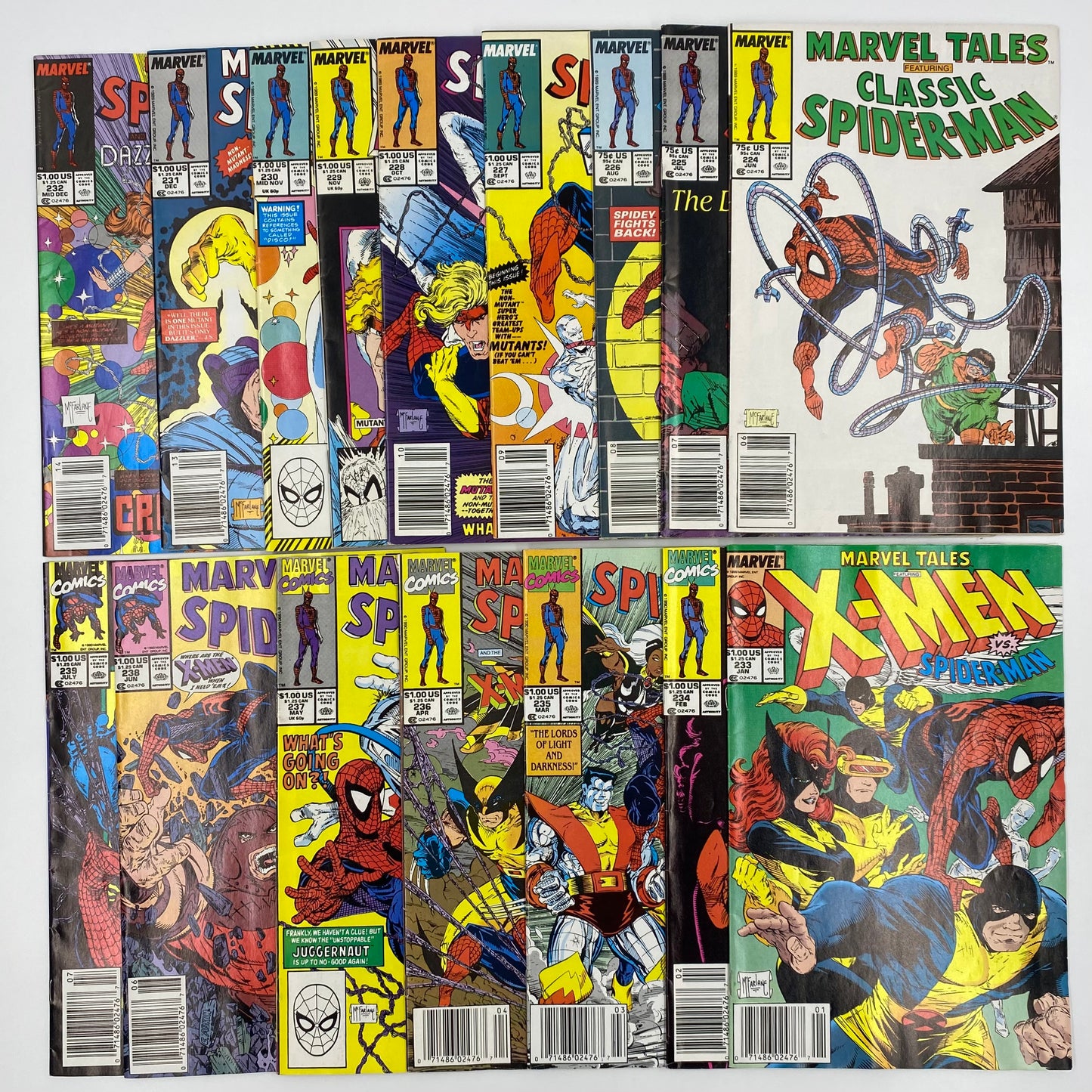 Marvel Tales Starring Spider-Man & the X-Men #224-239 “Todd McFarlane” (1989-1990) Marvel (FN)