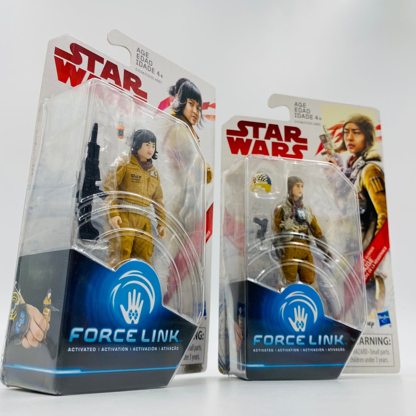 Star Wars The Last Jedi Resistance Gunner Paige Tico & Resistance Tech Rose Tico 3.75” carded action figures (2017) Hasbro