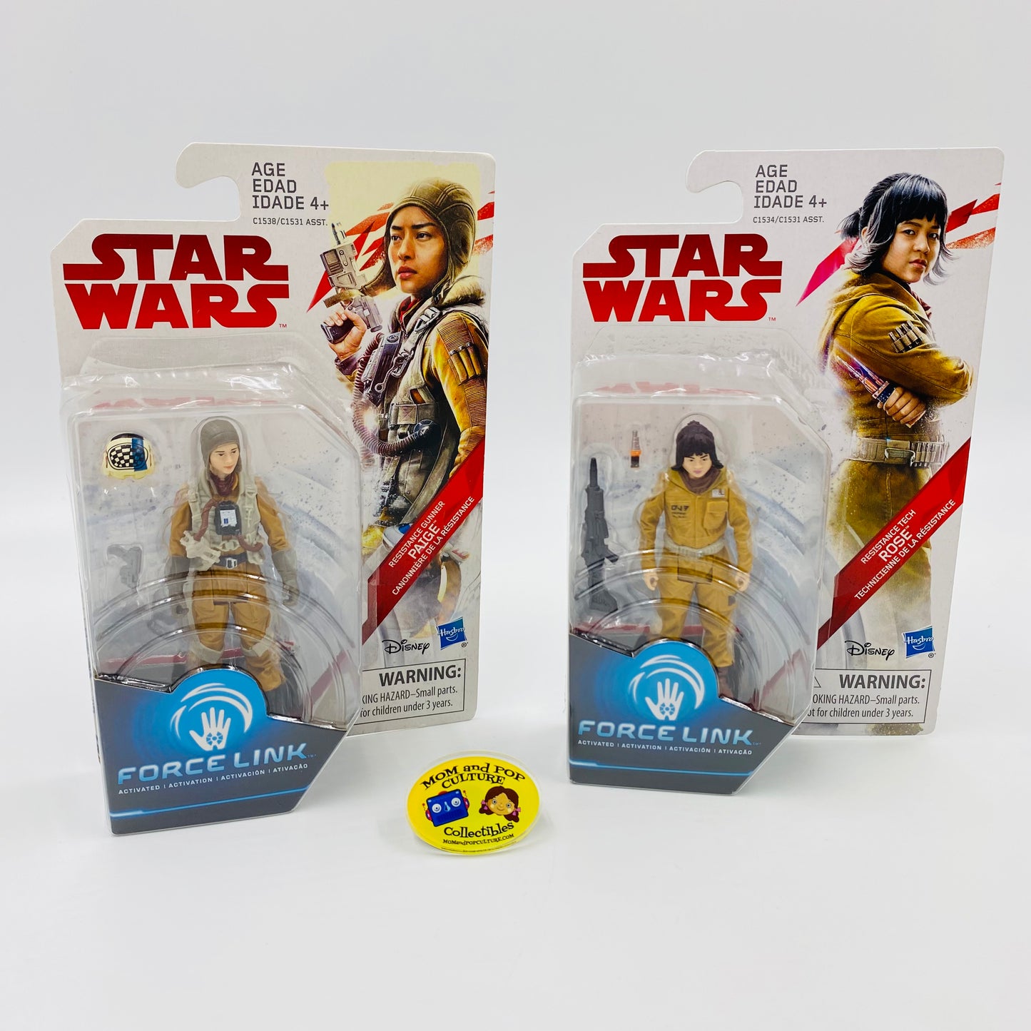 Star Wars The Last Jedi Resistance Gunner Paige Tico & Resistance Tech Rose Tico 3.75” carded action figures (2017) Hasbro