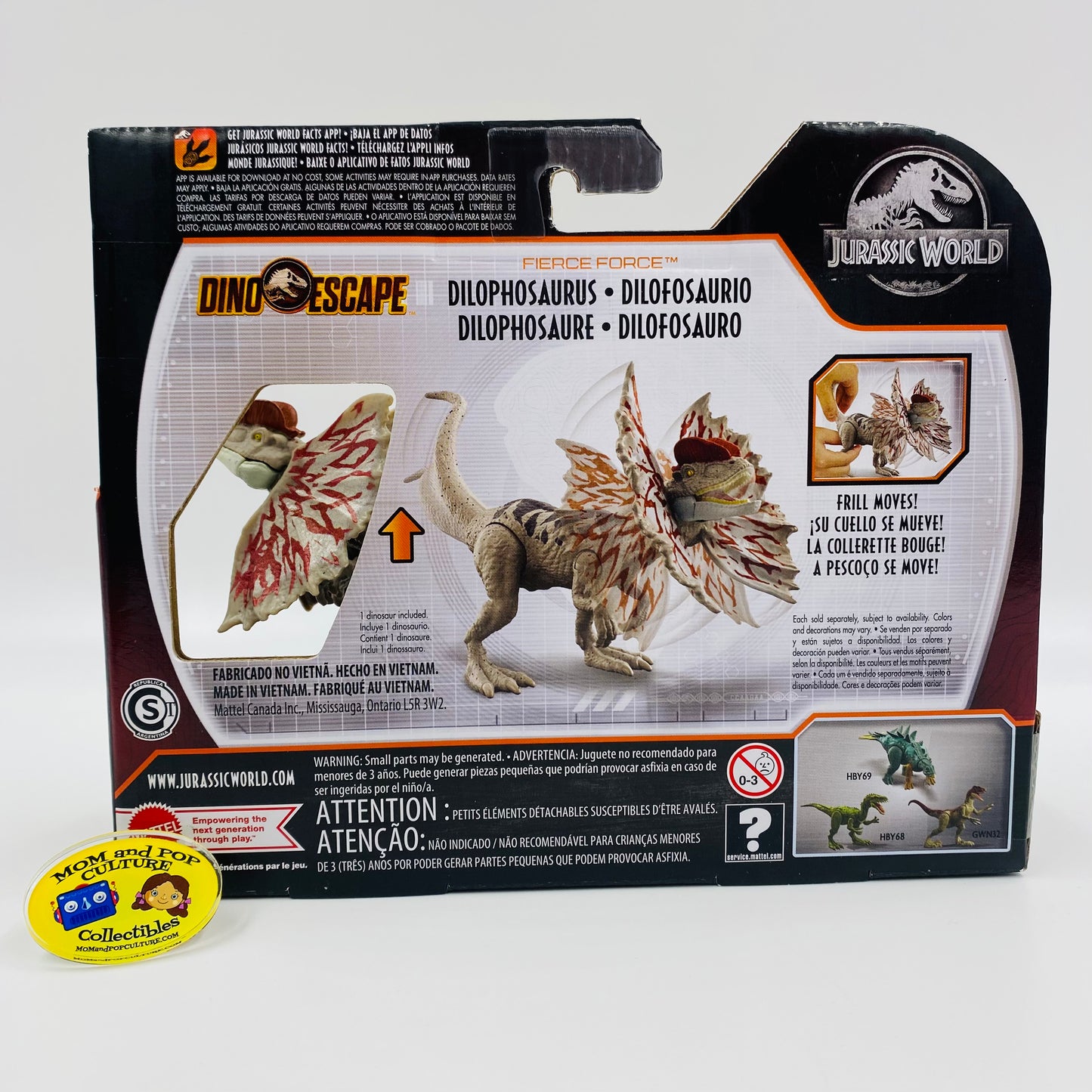Jurassic World Dino Escape Fierce Force Dilophosaurus carded action figure (2021) Mattel