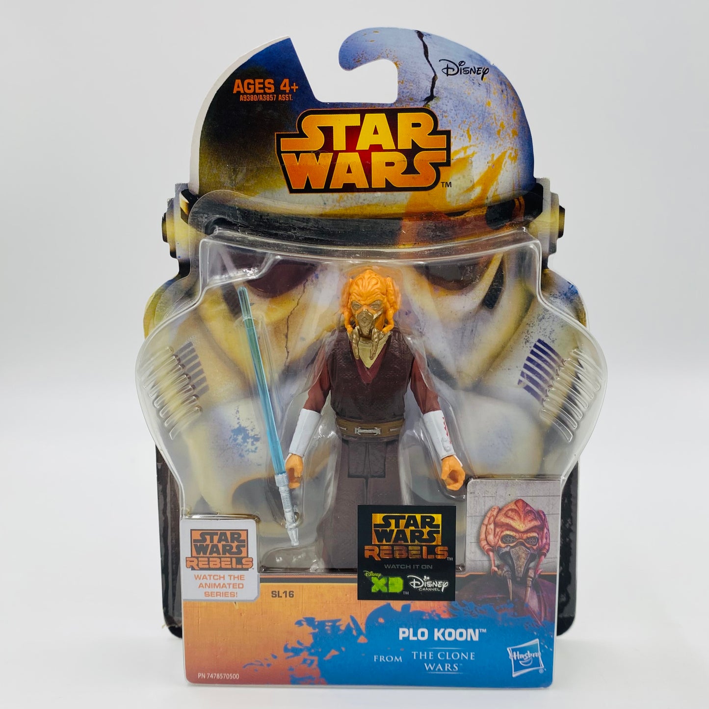 Star Wars The Clone Wars Plo Koon 3.75” carded action figure (2015) Hasbro