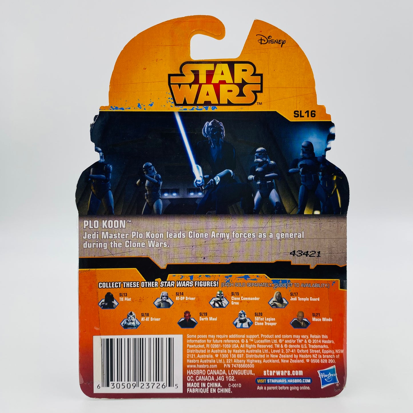 Star Wars The Clone Wars Plo Koon 3.75” carded action figure (2015) Hasbro