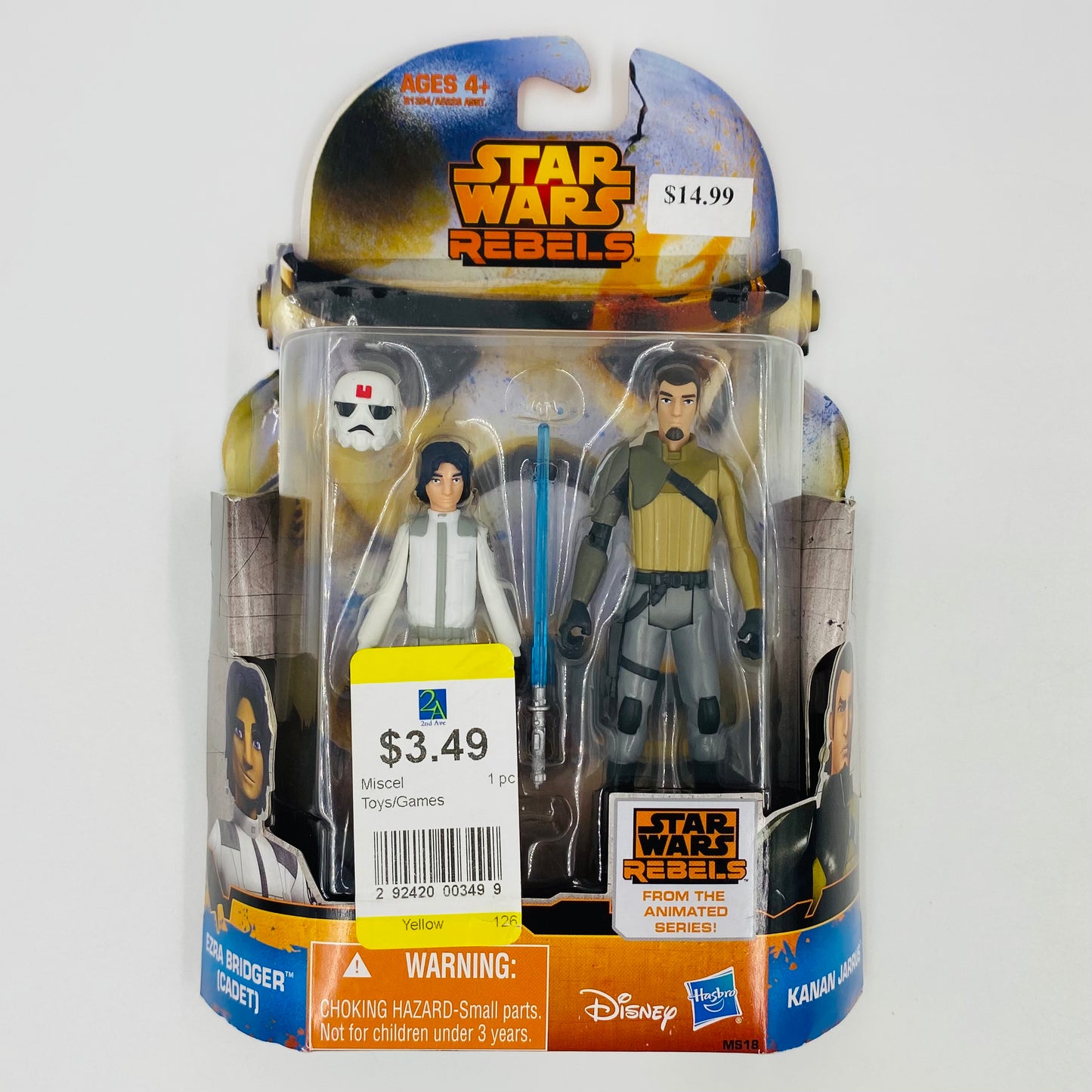 Star Wars Rebels Mission Series Ezra Bridger (Cadet) & Kanan Jarrus 3.75” carded action figures (2015) Hasbro