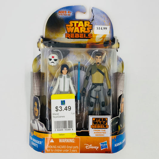 Star Wars Rebels Mission Series Ezra Bridger (Cadet) & Kanan Jarrus 3.75” carded action figures (2015) Hasbro