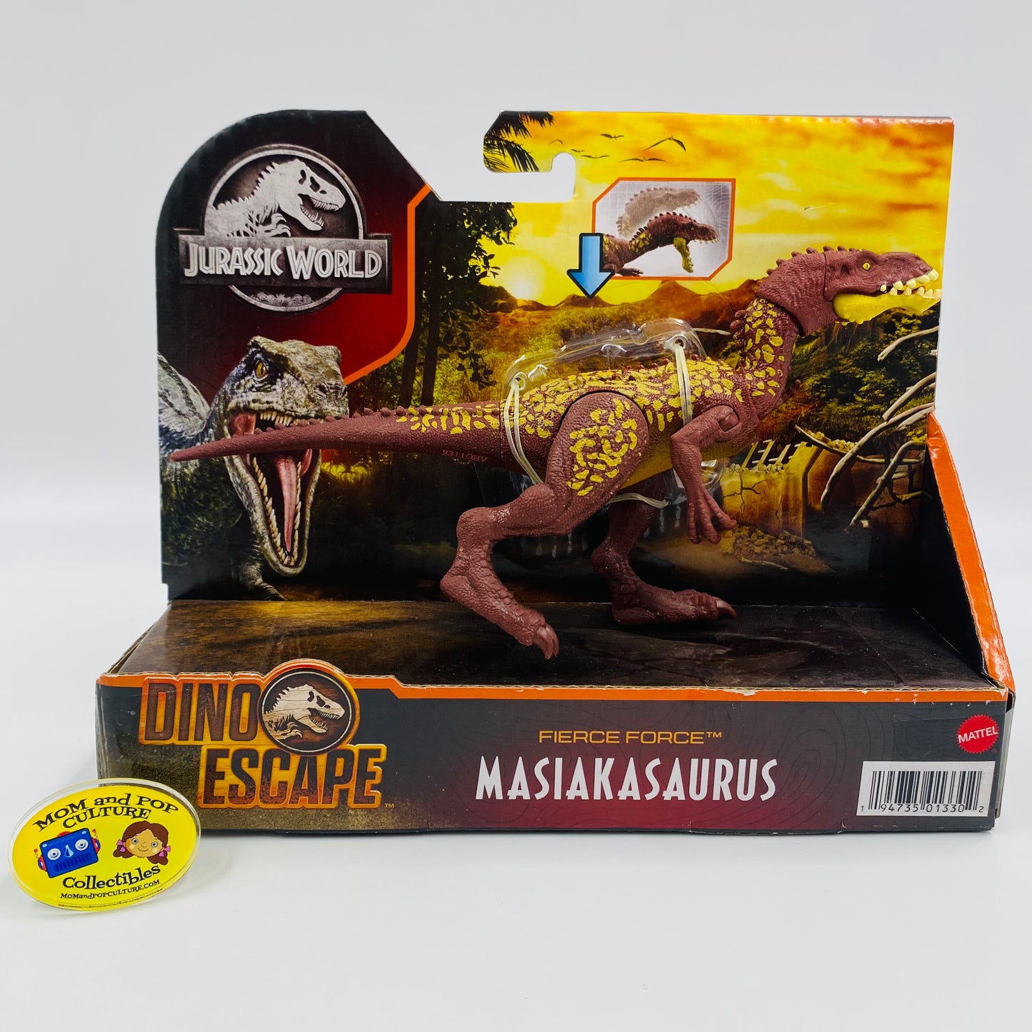 Jurassic World Dino Escape Fierce Force Masiakasaurus (brown) carded action figure (2021) Mattel