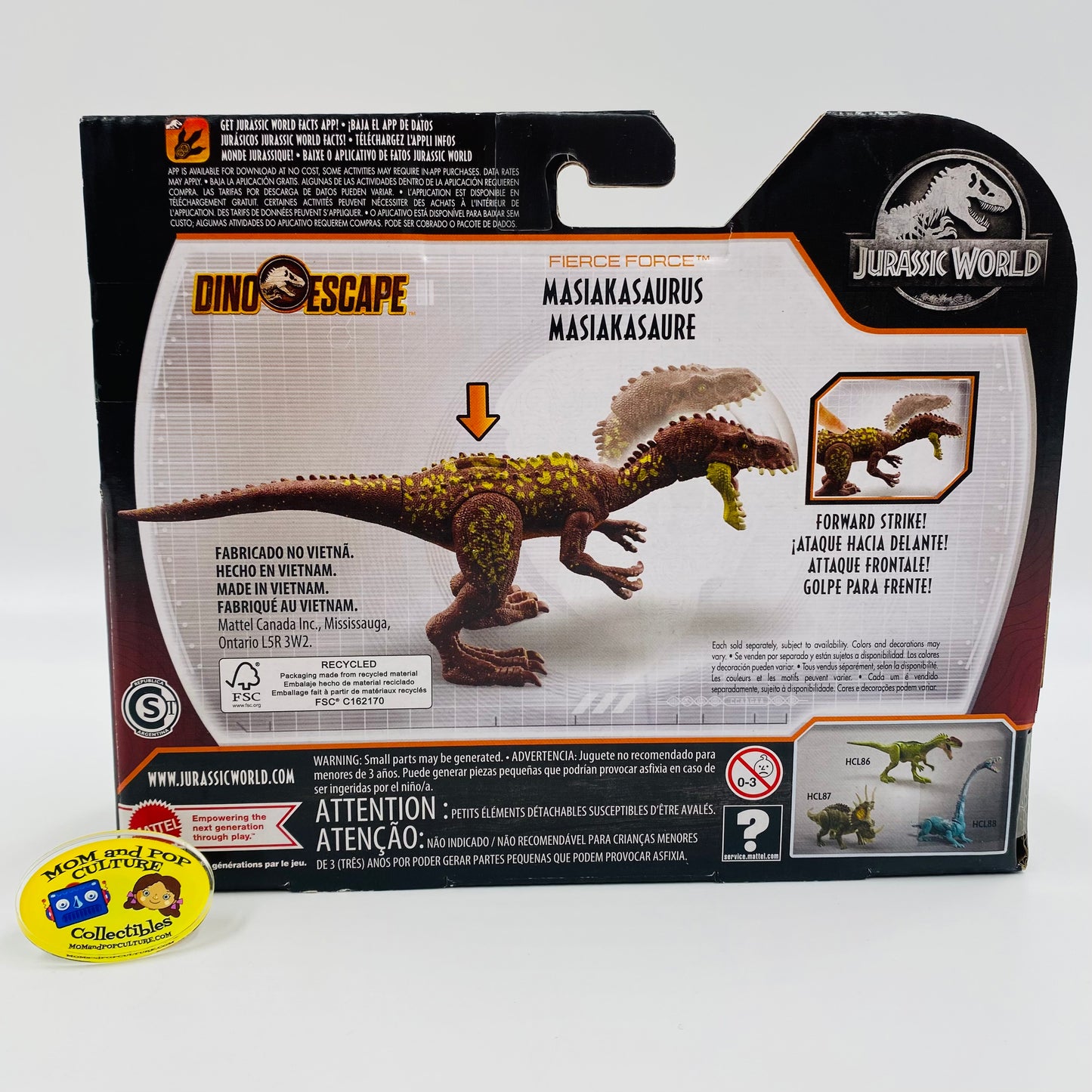 Jurassic World Dino Escape Fierce Force Masiakasaurus (brown) carded action figure (2021) Mattel