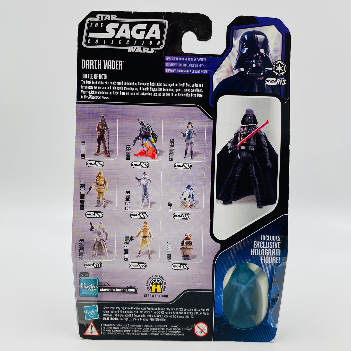 Star Wars The Saga Collection Darth Vader carded 3.75” action figure (2006) Hasbro