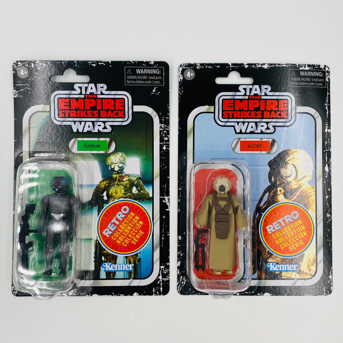 Star Wars Retro Collection The Empire Strikes Back Zuckuss & 4-LOM 3.75” carded action figures (2023) Kenner (Hasbro)