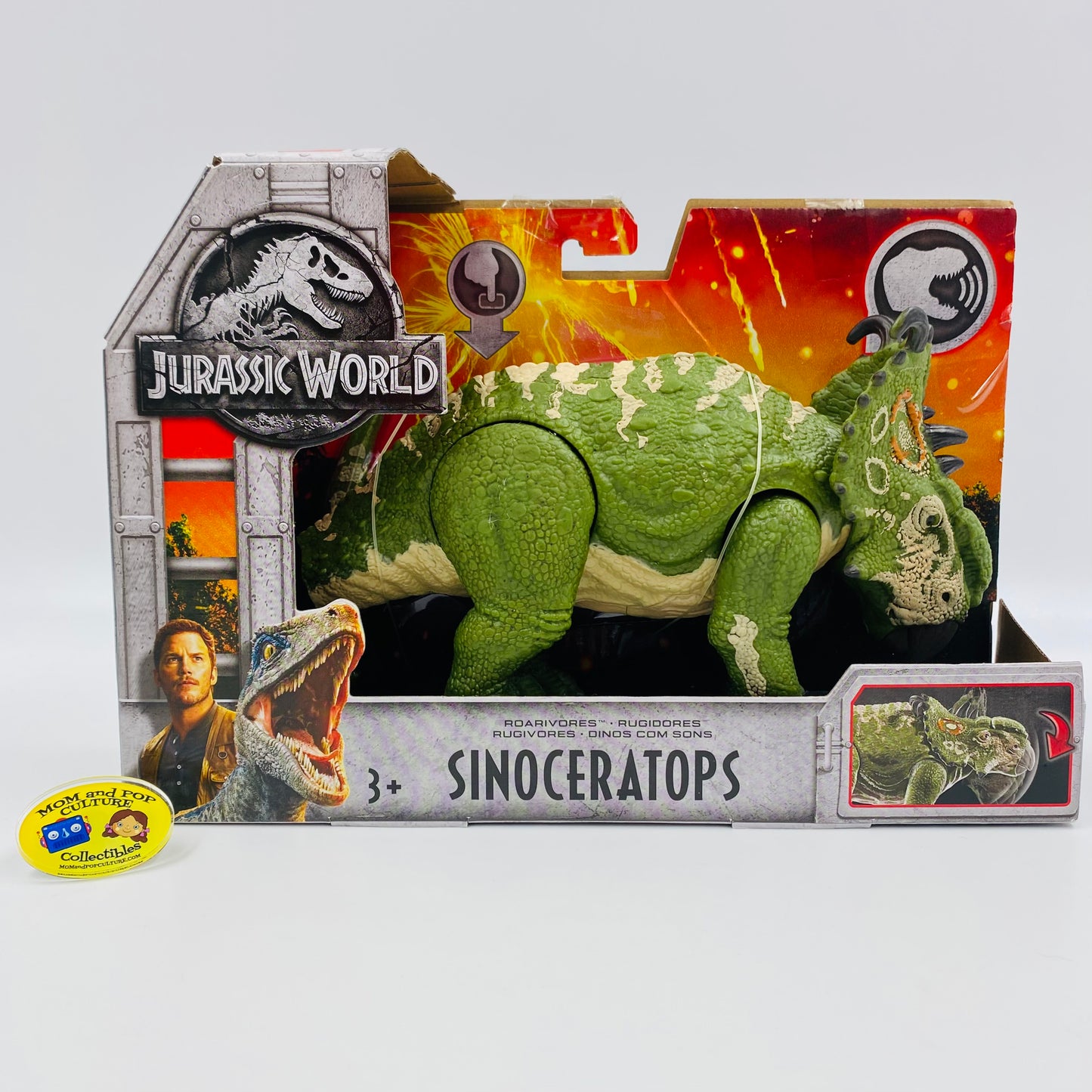 Jurassic World Fallen Kingdom Roarivores Sinoceratops carded action figure (2018) Mattel