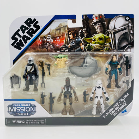 Star Wars Mission Fleet The Mandalorian, The Child (Grogu), Cara Dune, IG-11 & Stormtrooper carded figures (2021) Hasbro