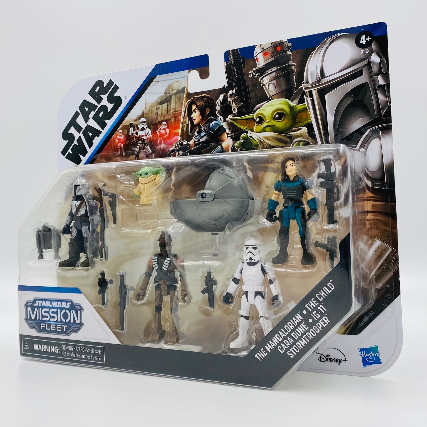 Star Wars Mission Fleet The Mandalorian, The Child (Grogu), Cara Dune, IG-11 & Stormtrooper carded figures (2021) Hasbro