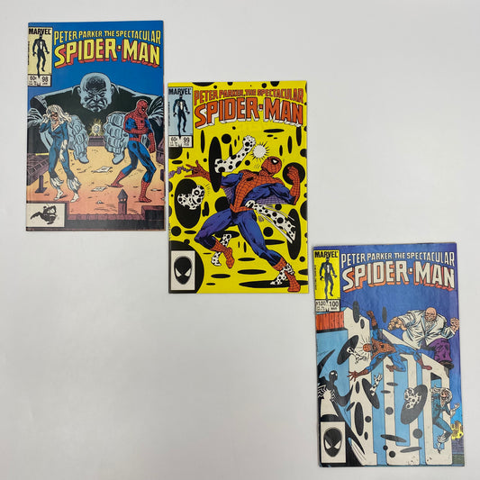 Spectacular Spider-Man #98-100 (1985) Marvel (FN+, FN, VG+)