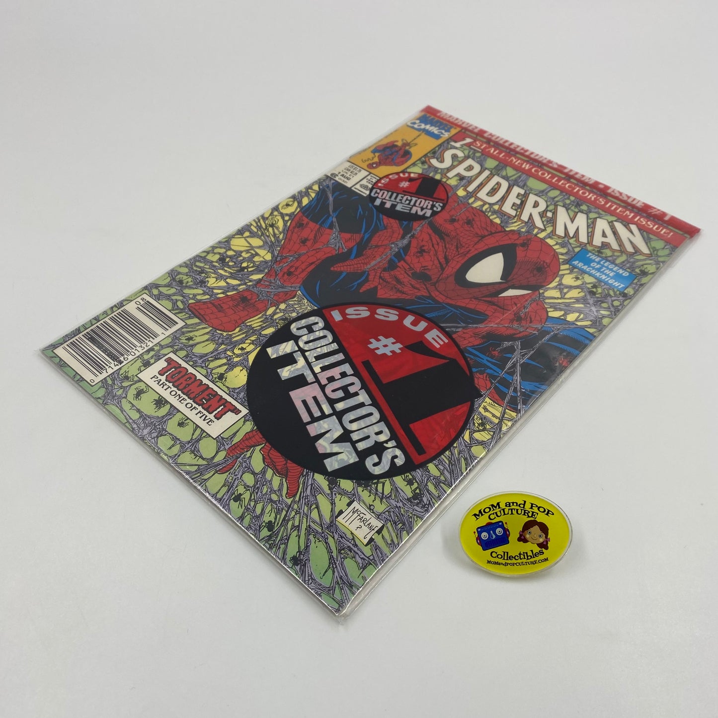 Spider-Man #1 polybagged newsstand edition (1990) Marvel (FN+)