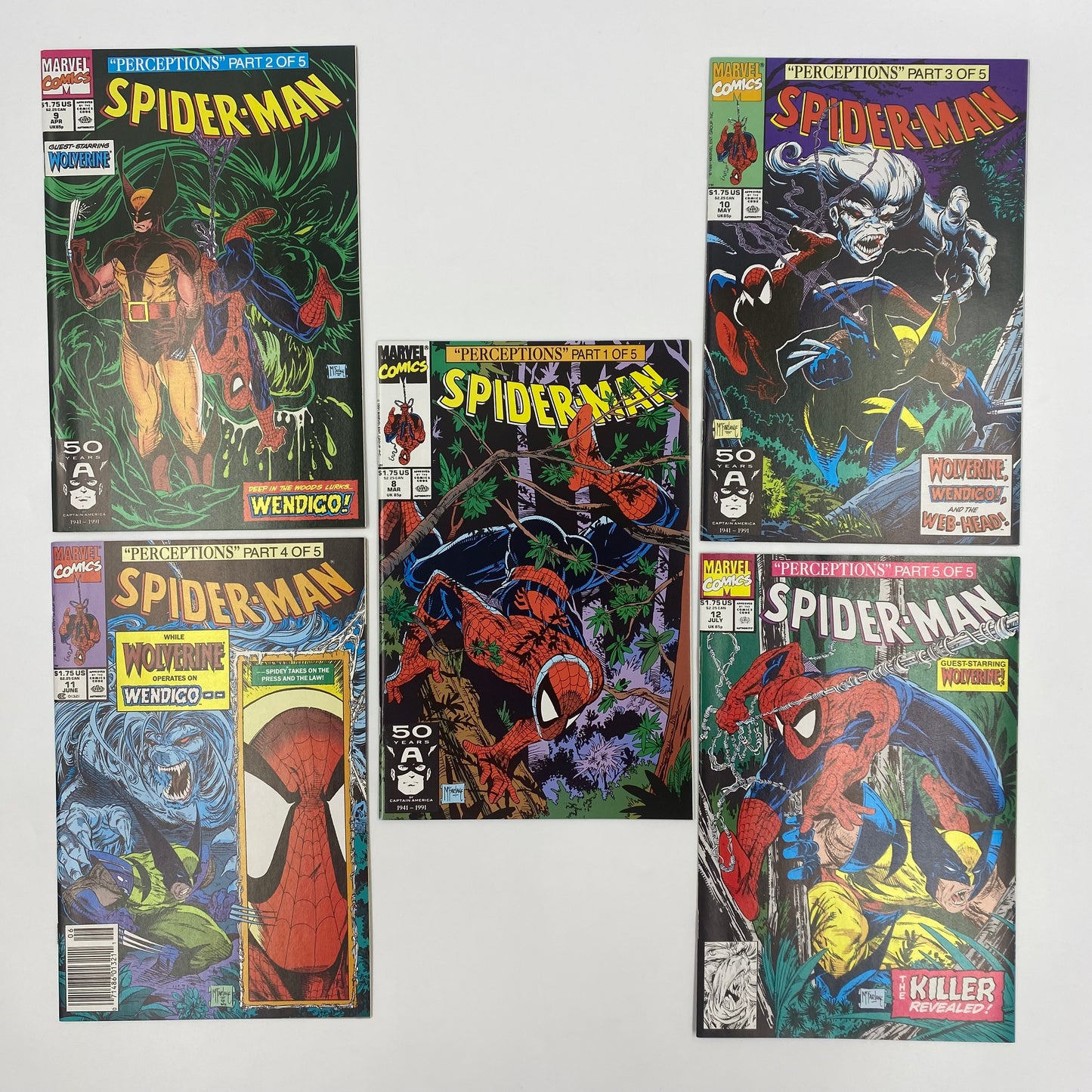 Spider-Man #8-12 “Perceptions” (1991) Marvel (VF, VF, VF, VF, VF-)