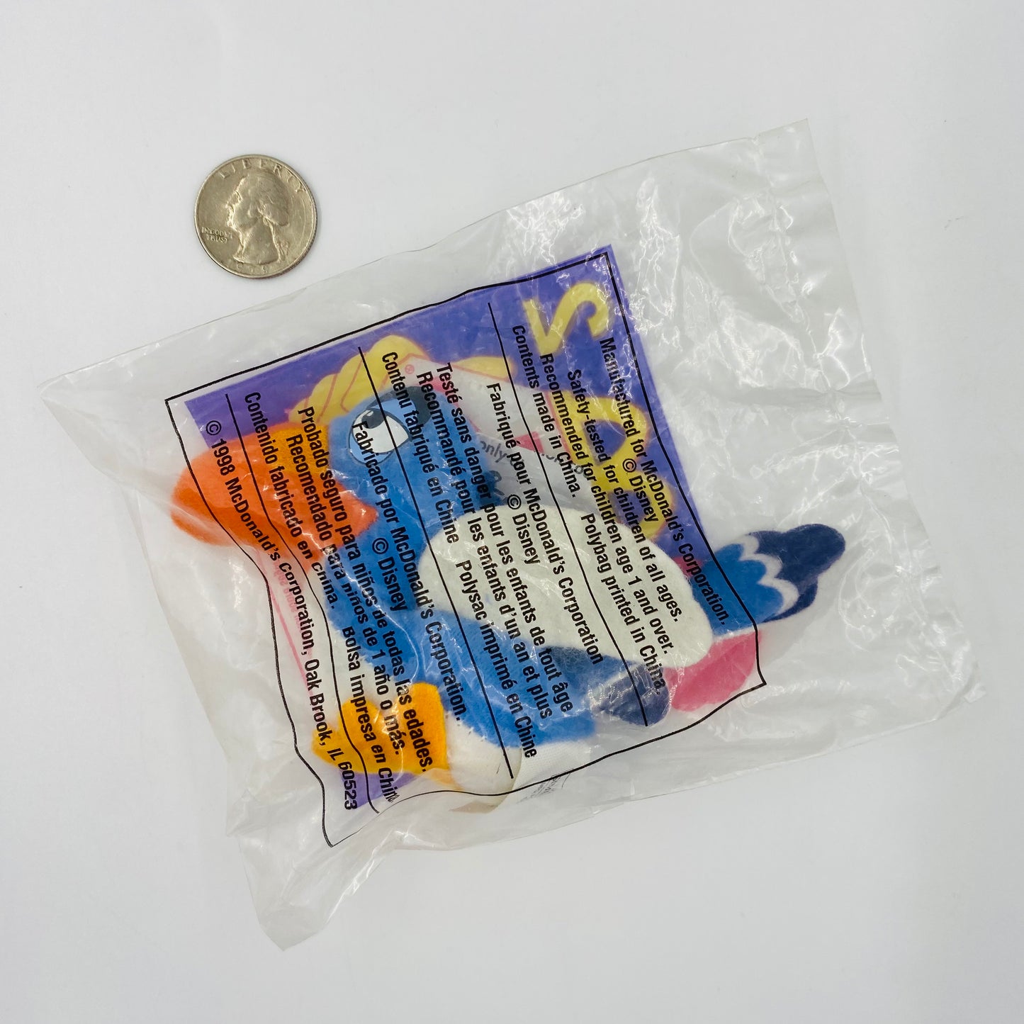 Lion King II Simba's Pride Zazu McDonald's Happy Meal soft toy (1998) bagged