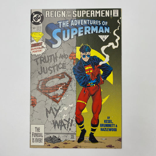 The Adventures of Superman #501 Reign of the Supermen! part 4 (1993) DC (FN+) standard cover
