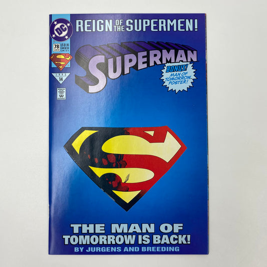 Superman #78 Reign of the Supermen! part 3 (1993) DC (FN+)