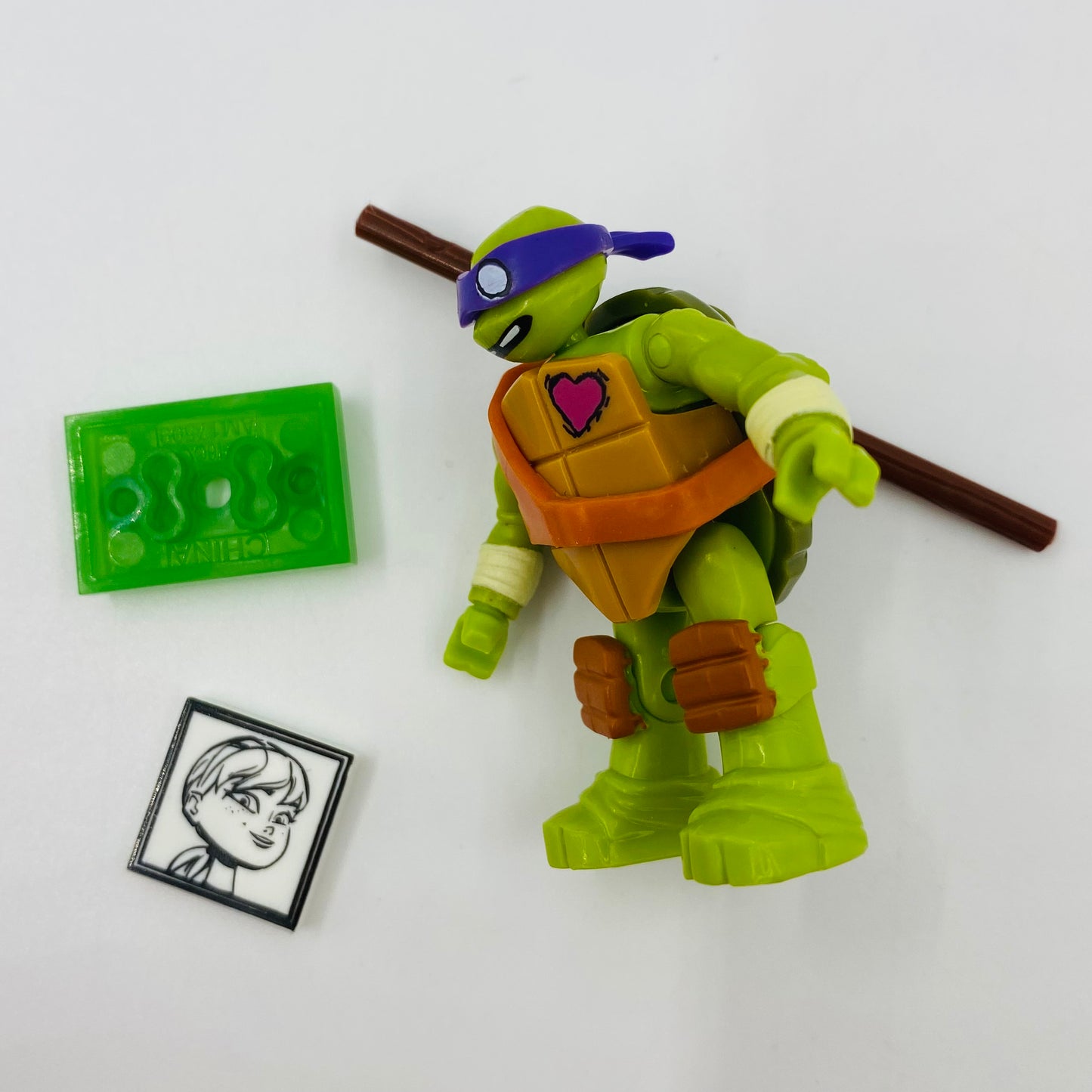 Mega Bloks Teenage Mutant Ninja Turtles series 1 Donatello loose 2” micro action figure (2015) Mattel