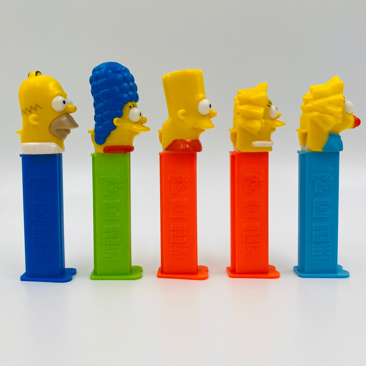 Simpsons complete set of 5 PEZ dispensers (2000) loose