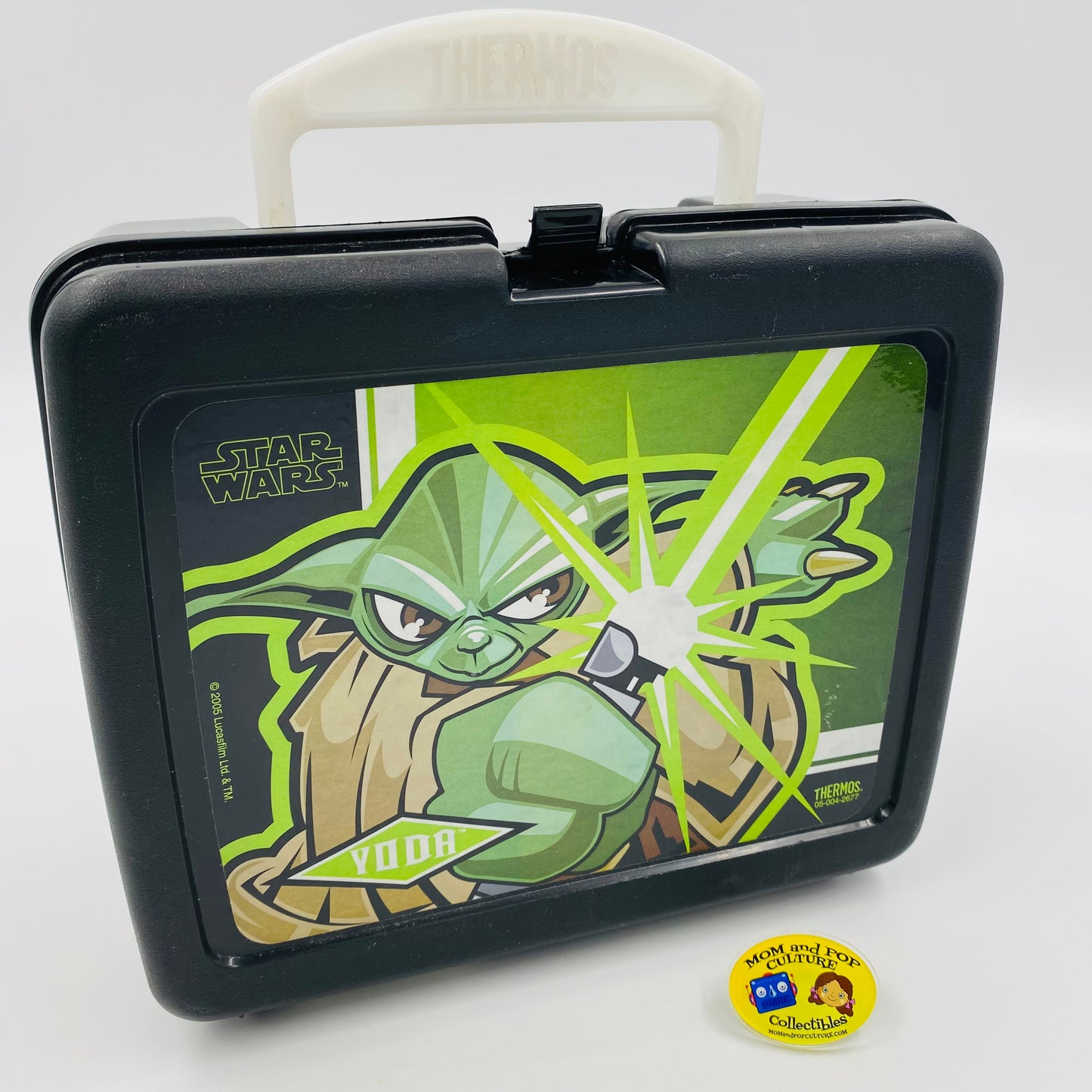 Star Wars Clone Wars Yoda plastic lunch box (2005) Thermos
