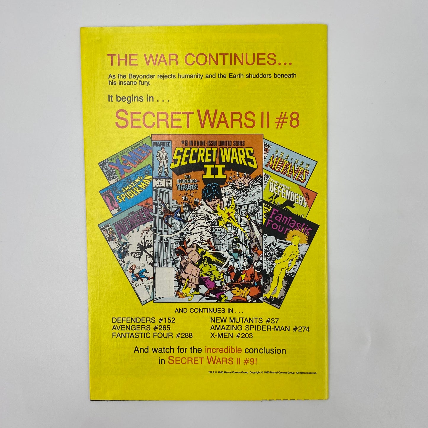 Fantastic Four #287-288 Secret Wars II tie-in (1985) Marvel (FN, VG)