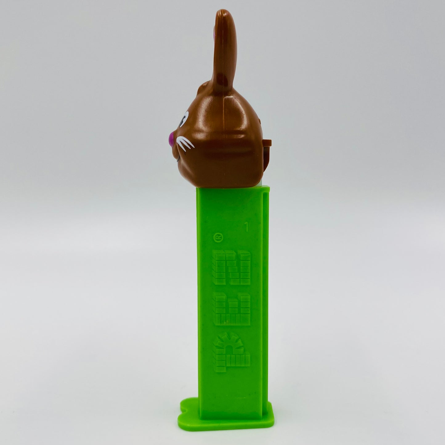 Easter Bunny (brown) green stem PEZ dispenser (2011) loose 5.9 Hungary