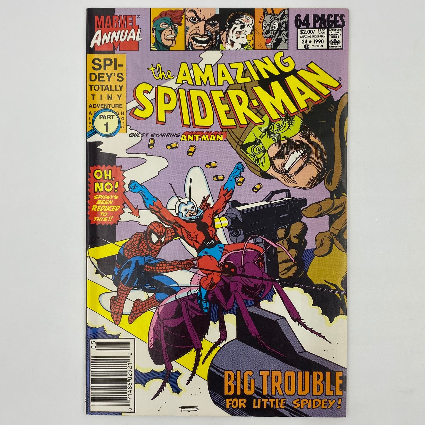 Spider-Man Spidey’s Totally Tiny Adventure: Amazing Spider-Man annual #24, Spectacular Spider-Man annual #10, Web of Spider-Man annual #6 (1990) Marvel