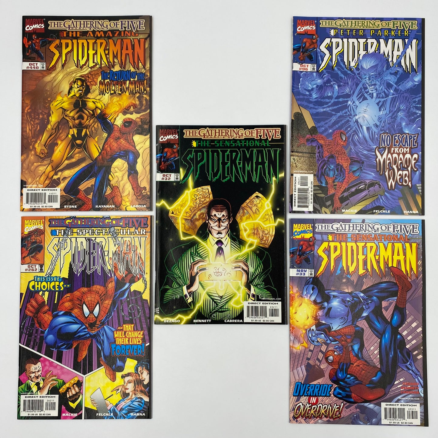 Spider-Man The Gathering of Five: Sensational Spider-Man #32-33, Amazing Spider-Man #440, Peter Parker Spider-Man #96, Spectacular Spider-Man #262 (1998) Marvel