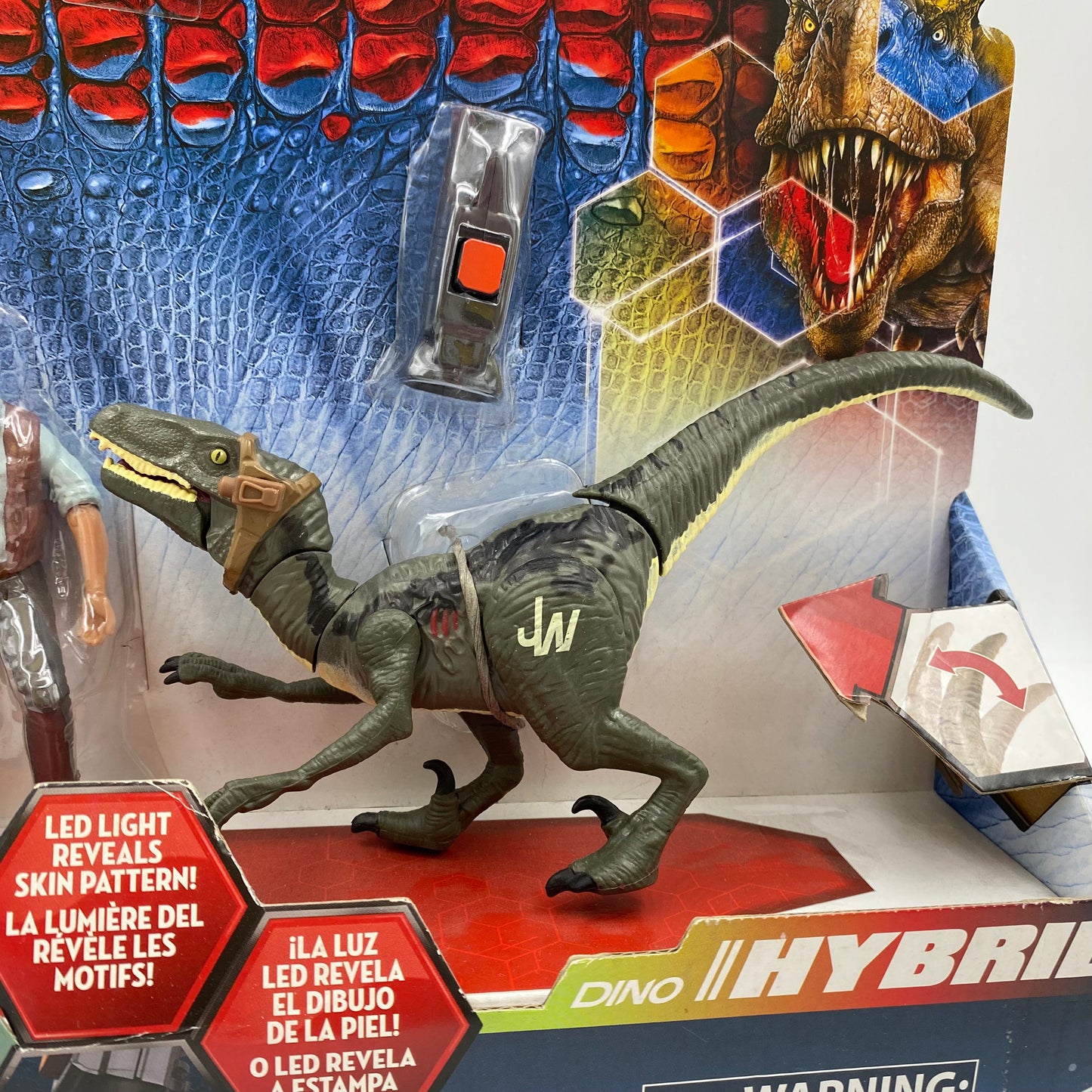 Jurassic World Owen “Alpha”, Motorcycle & Velociraptor “Blue” carded 3.75” action figures and vehicle (2015) Hasbro