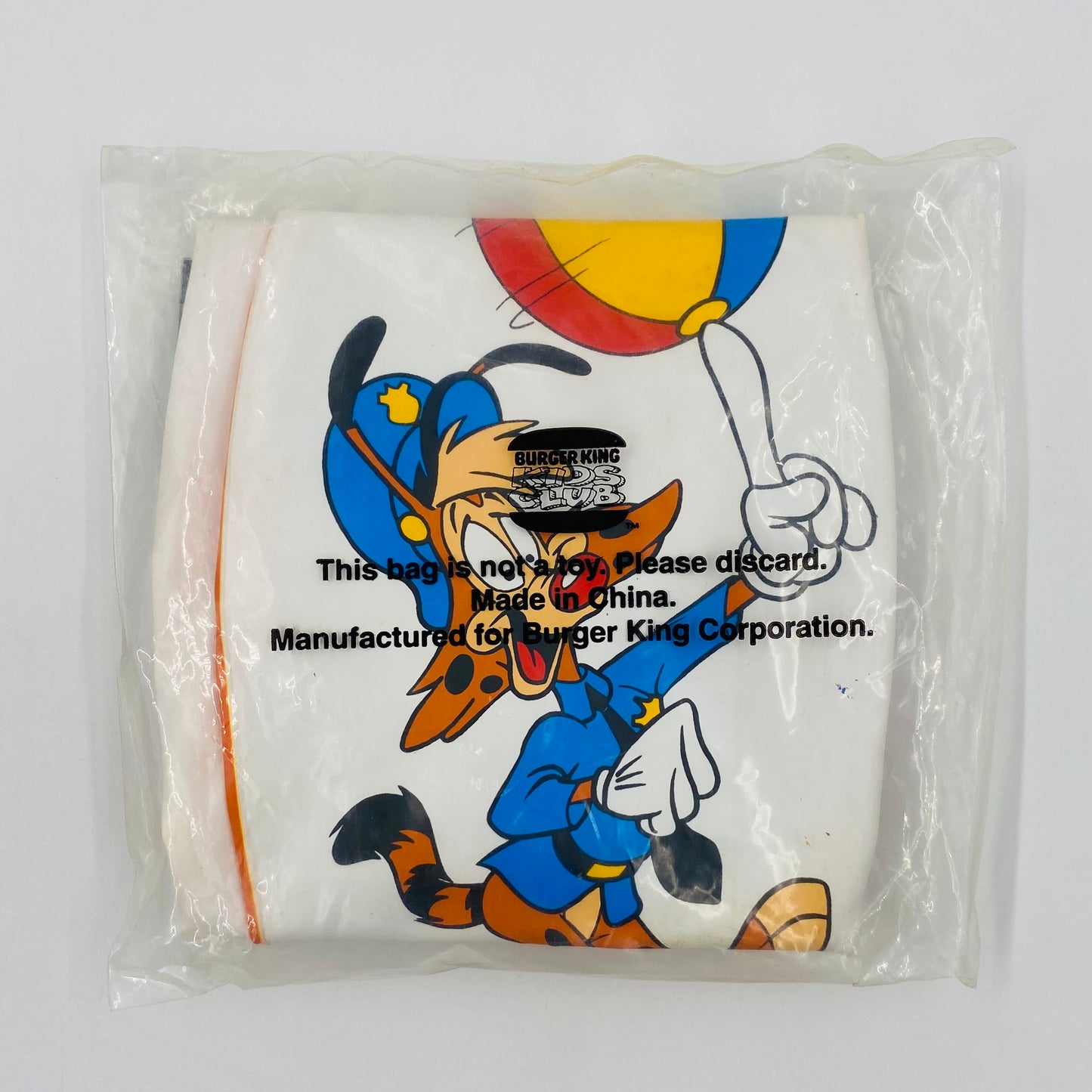 Disney Afternoon Bonkers D Bobcat blow up beach ball Burger King Kids' Meal toy (1994) bagged