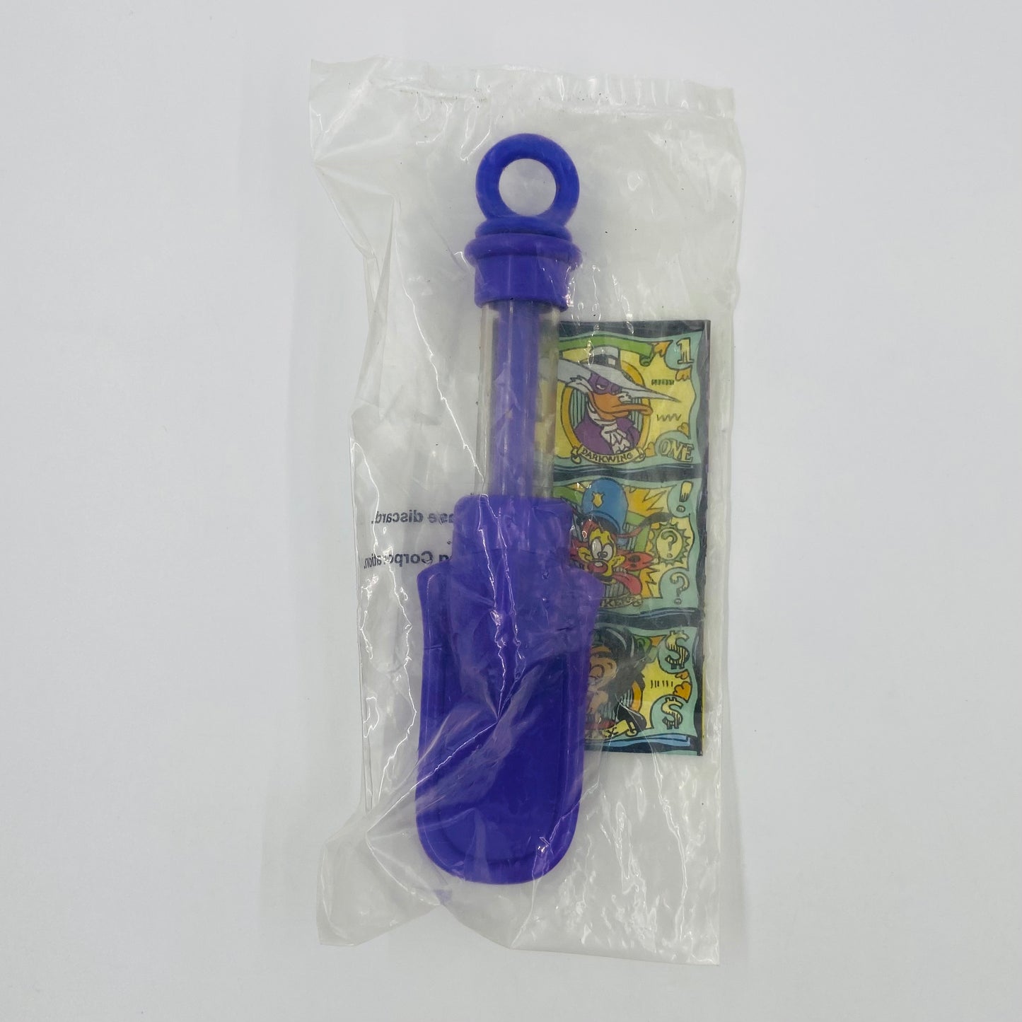 Disney Afternoon Darkwing Duck squirter Burger King Kids' Meal toy (1994) bagged