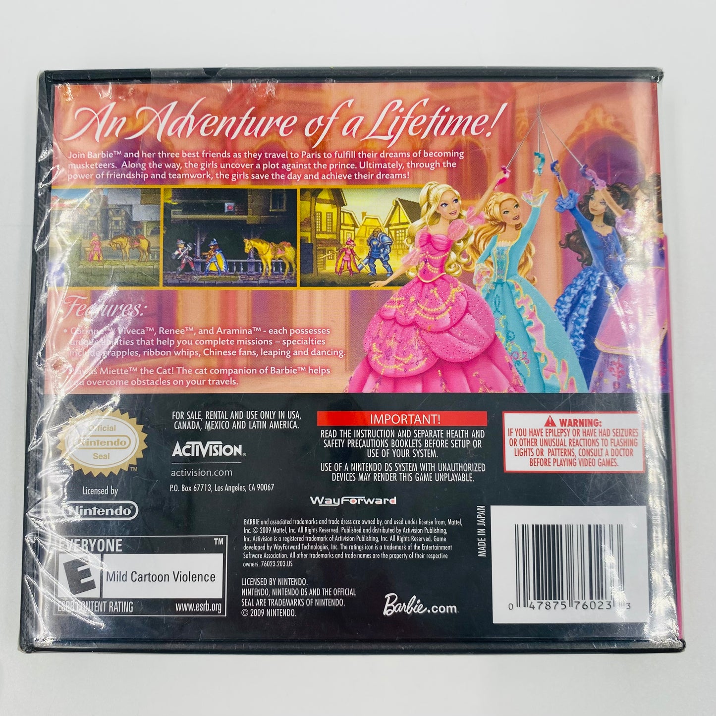 Nintendo DS Barbie and the Three Musketeers sealed (2009) Activision