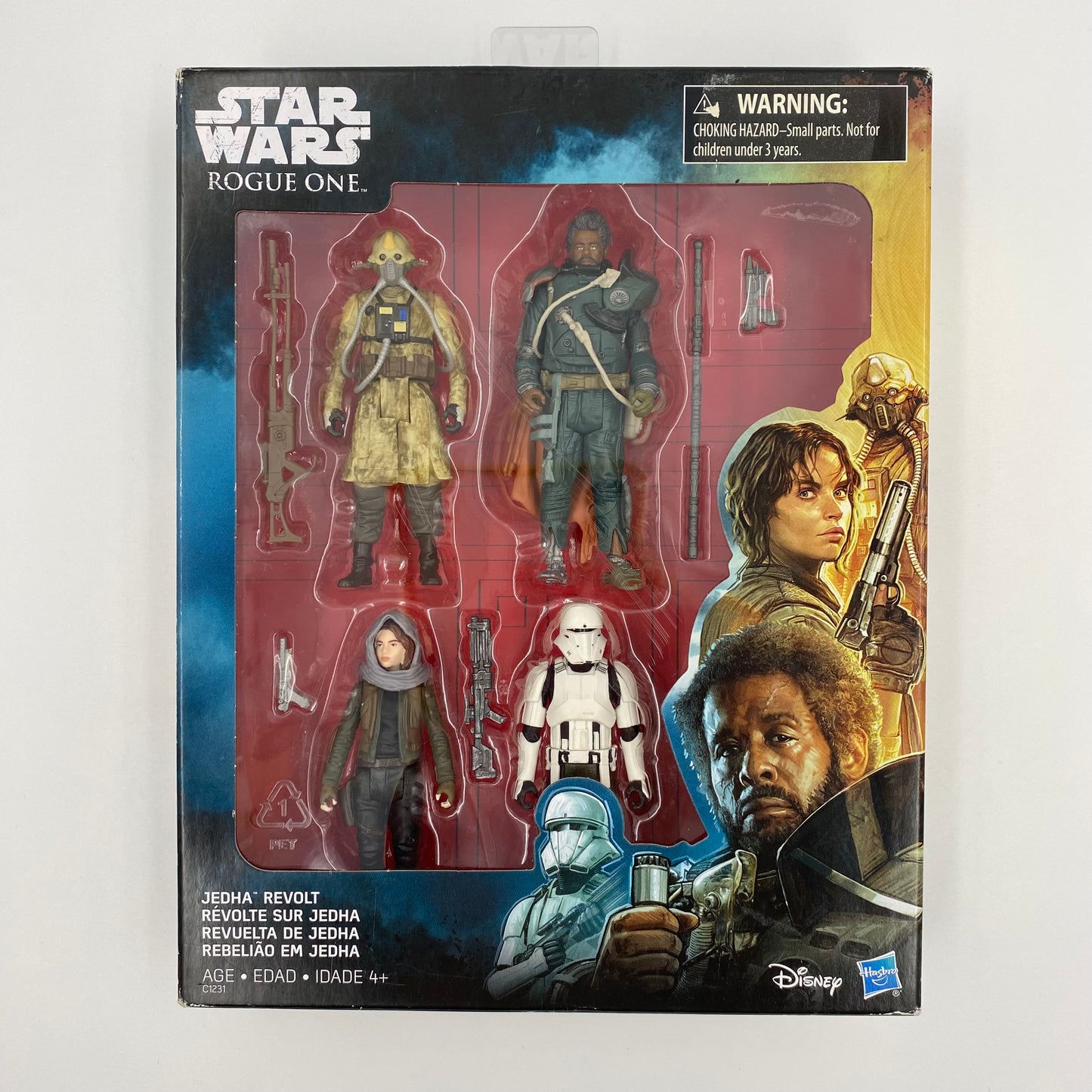 Star Wars Rogue One Jedha Revolt Sergeant Jyn Erso, Imperial Hovertank Pilot, Edrio Two Tubes & Saw Gerrera 3.75” boxed action figures (2016) Hasbro