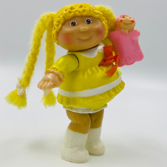 Cabbage Patch Kids yellow outfit/pink doll loose 3.5” poseable figure (1984) Panosh Place