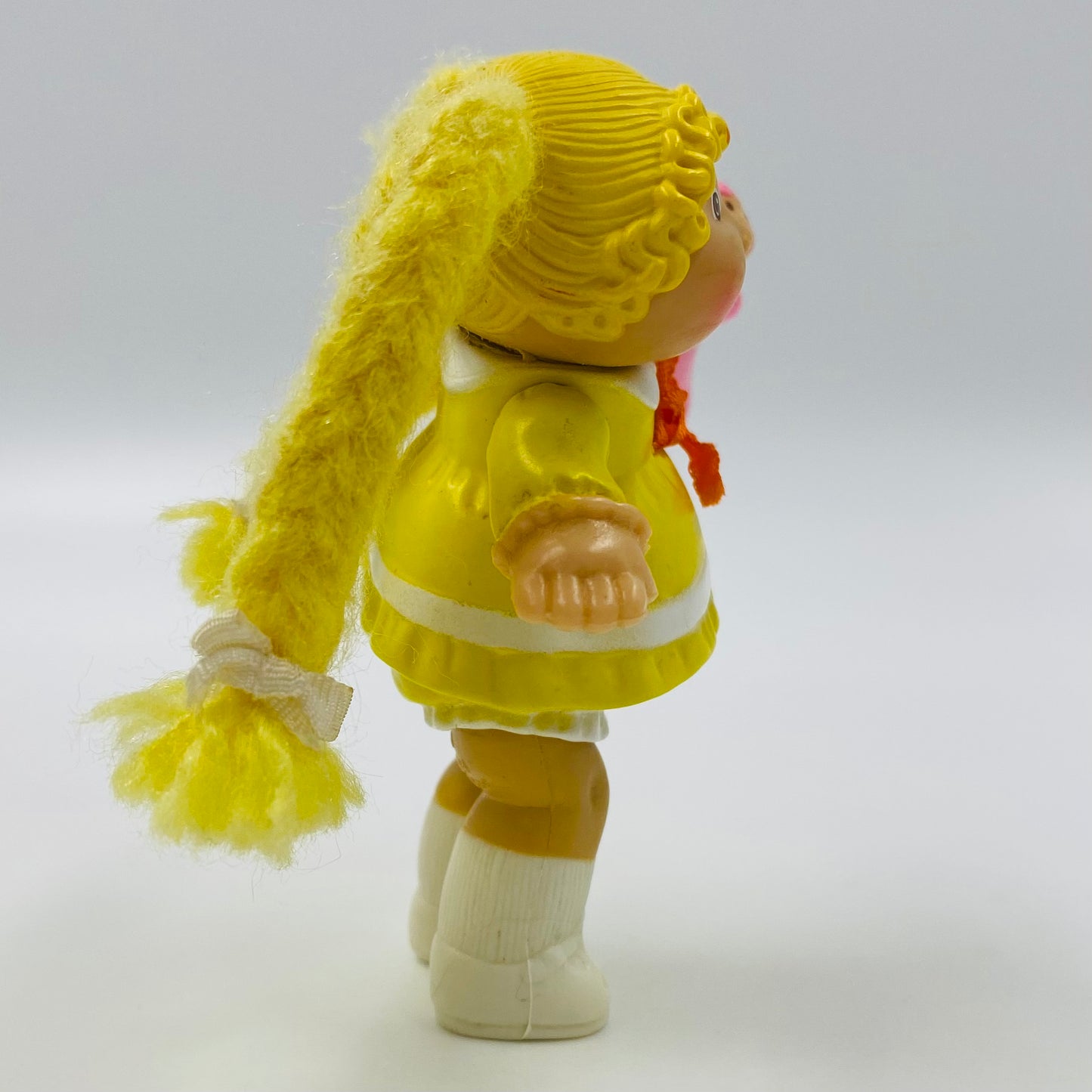 Cabbage Patch Kids yellow outfit/pink doll loose 3.5” poseable figure (1984) Panosh Place