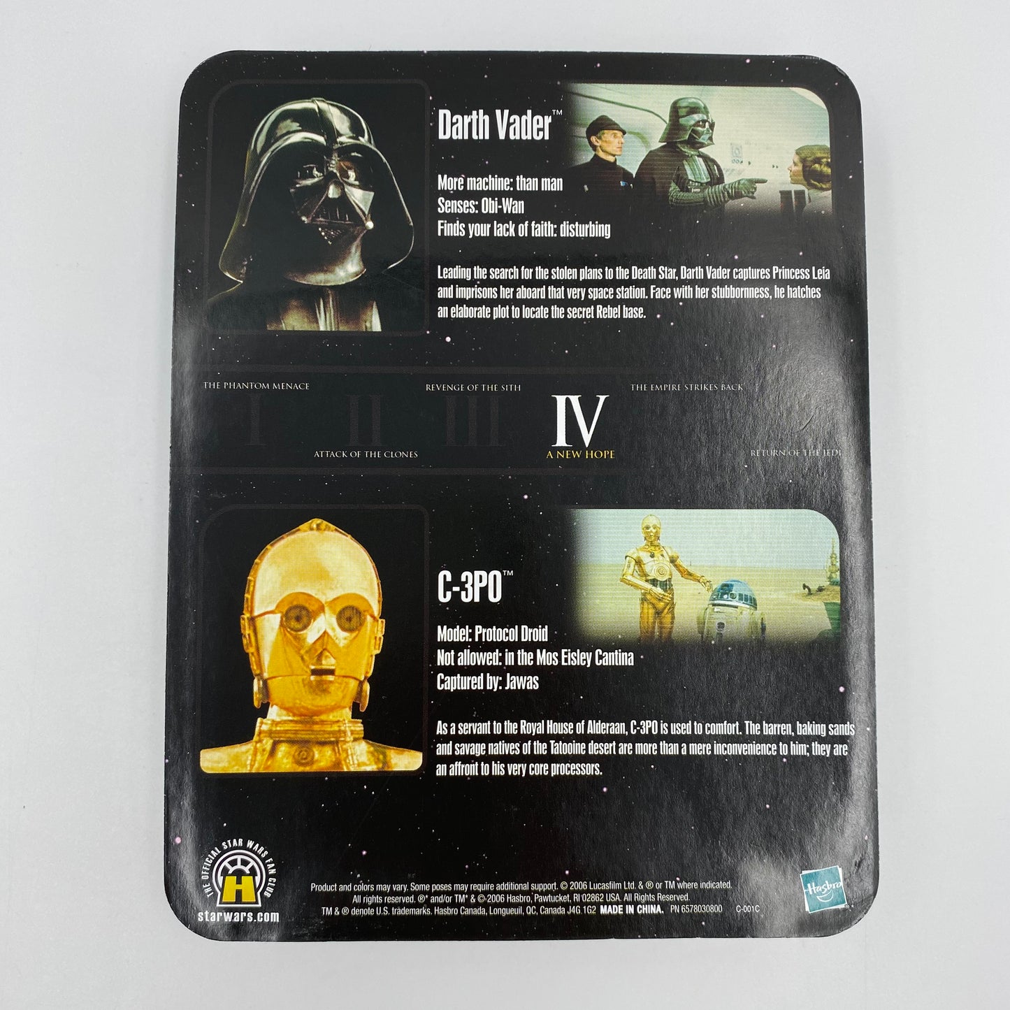 Star Wars A New Hope Episode IV Commemorative Tin Collection carded 3.75” action figures in tin box (2006) Hasbro