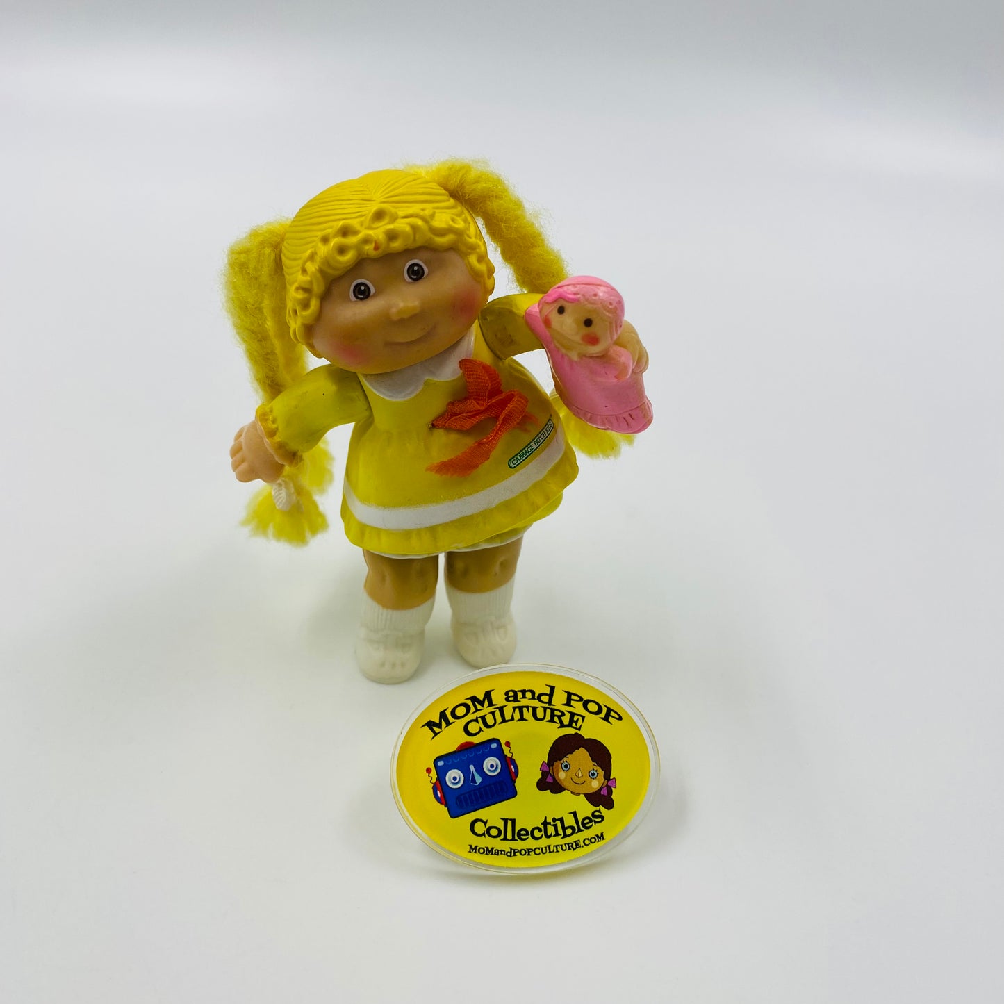 Cabbage Patch Kids yellow outfit/pink doll loose 3.5” poseable figure (1984) Panosh Place
