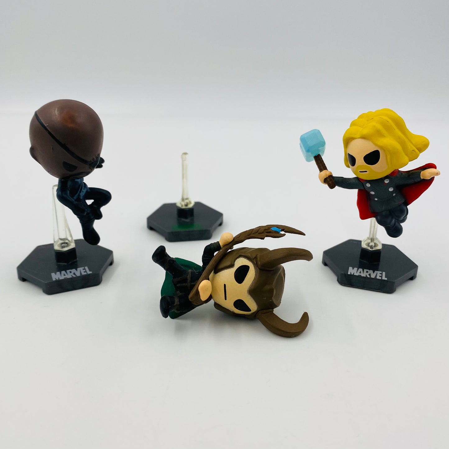 Grab Zags Avengers series 1 Nick Fury, Thor & Loki loose 2” figurines (2012) Zag Toys