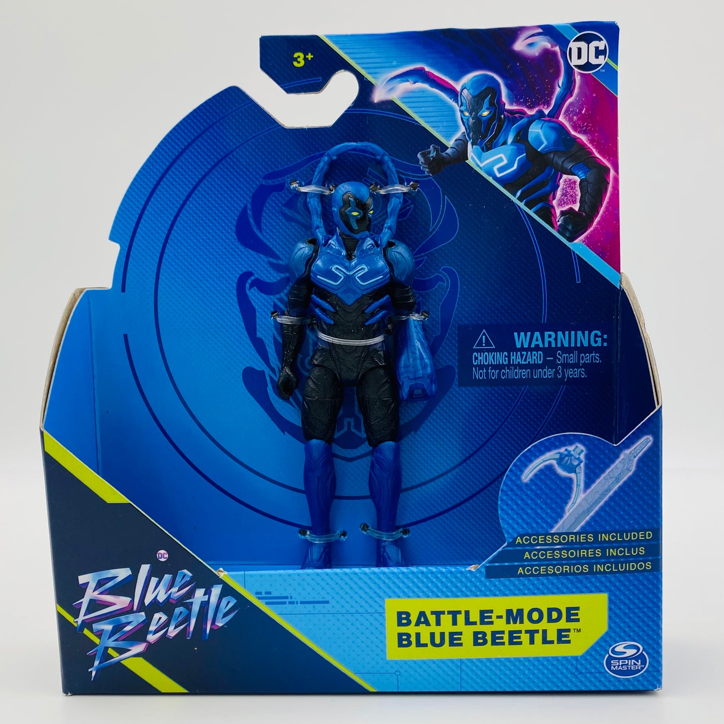 Blue Beetle Battle Mode Blue Beetle carded 4” action figure (2023) Spin Master