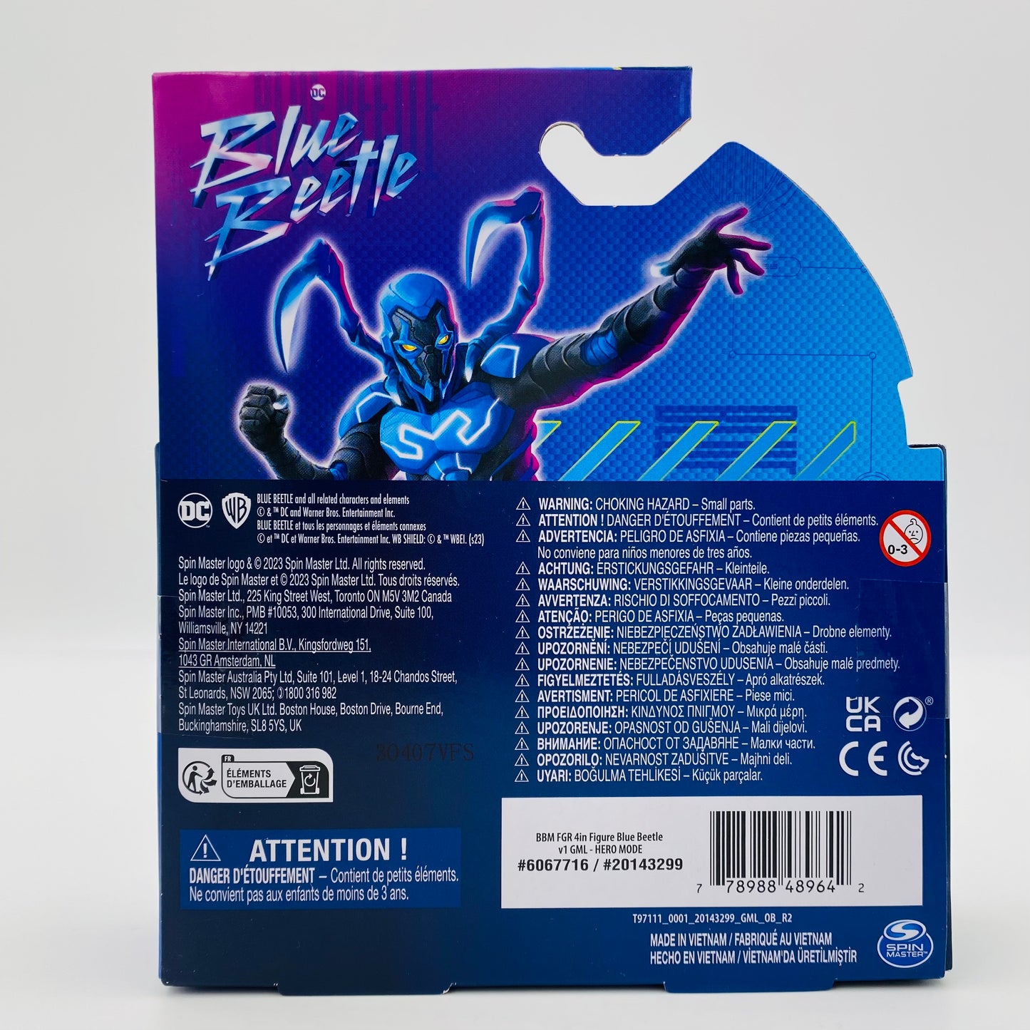 Blue Beetle Hero Mode Blue Beetle carded 4” action figure (2023) Spin Master