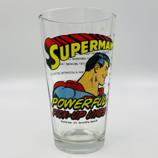 Superman Powerful Pick-Up Lines 16oz glass