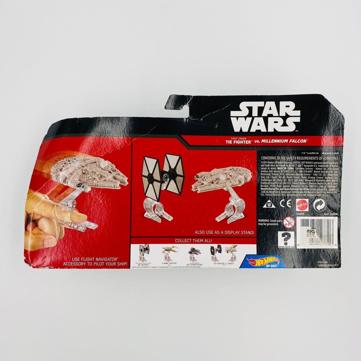 Hot Wheels Star Wars Tie Fighter VS Millennium Falcon carded die-cast vehicles (2014) Mattel