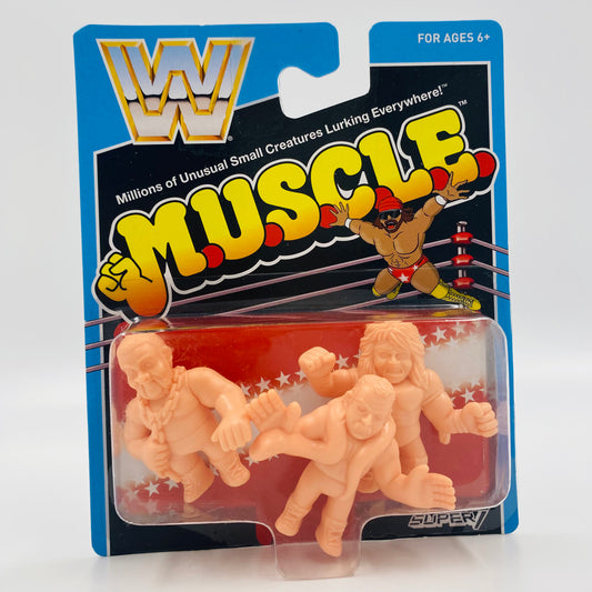 M.U.S.C.L.E. WWE Ultimate Warrior, Jake “The Snake” Roberts & Junkyard Dog 2” figurine 3-pack (2017) Mattel & Super7