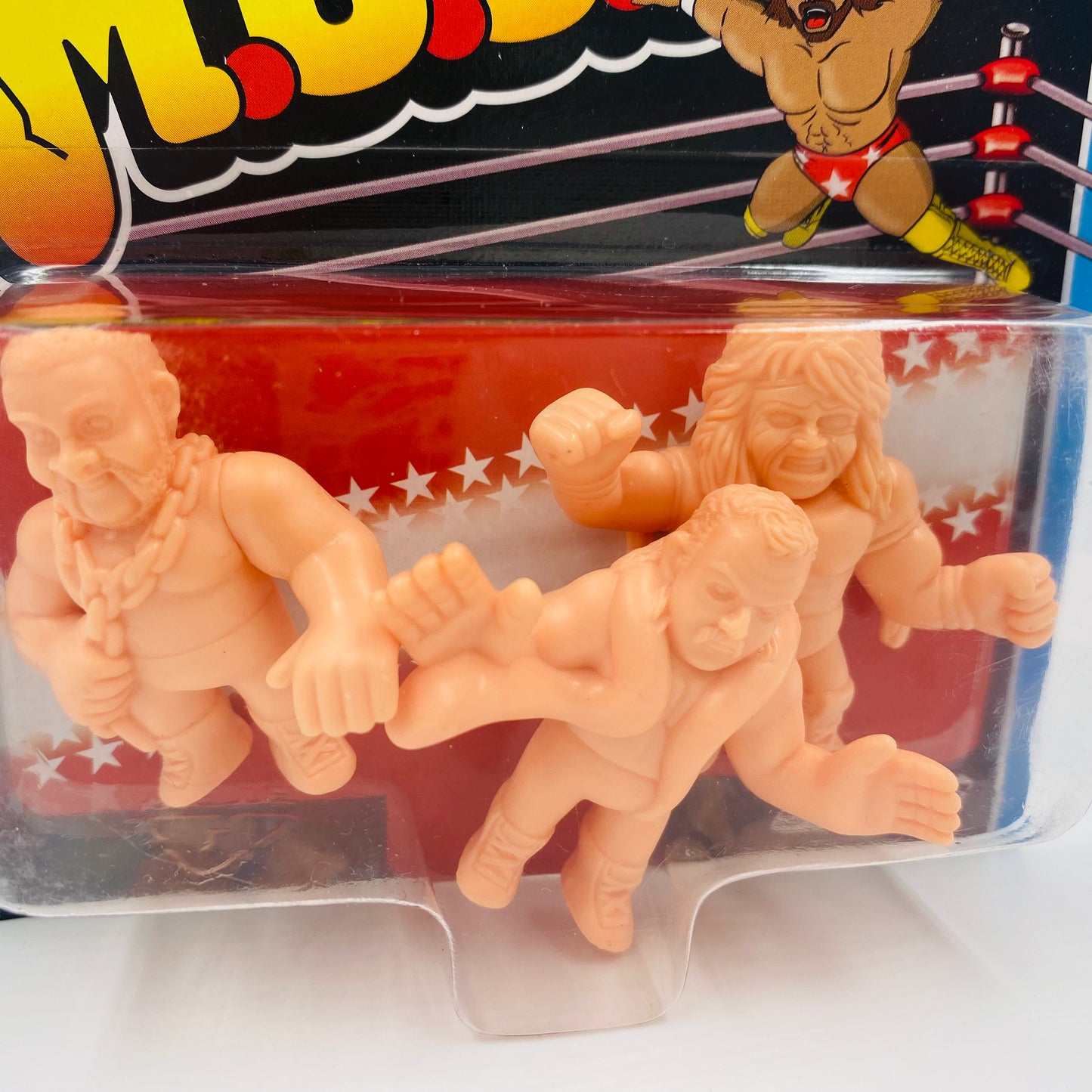 M.U.S.C.L.E. WWE Ultimate Warrior, Jake “The Snake” Roberts & Junkyard Dog 2” figurine 3-pack (2017) Mattel & Super7