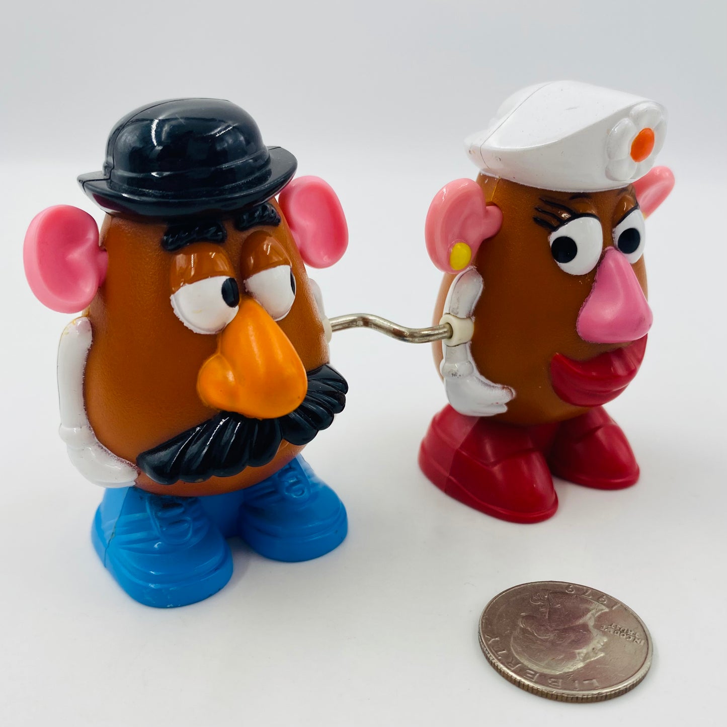 Toy Story 2 Mr Potato Head & Mrs Potato Head wind up McDonald's Happy Meal toy (1999) loose