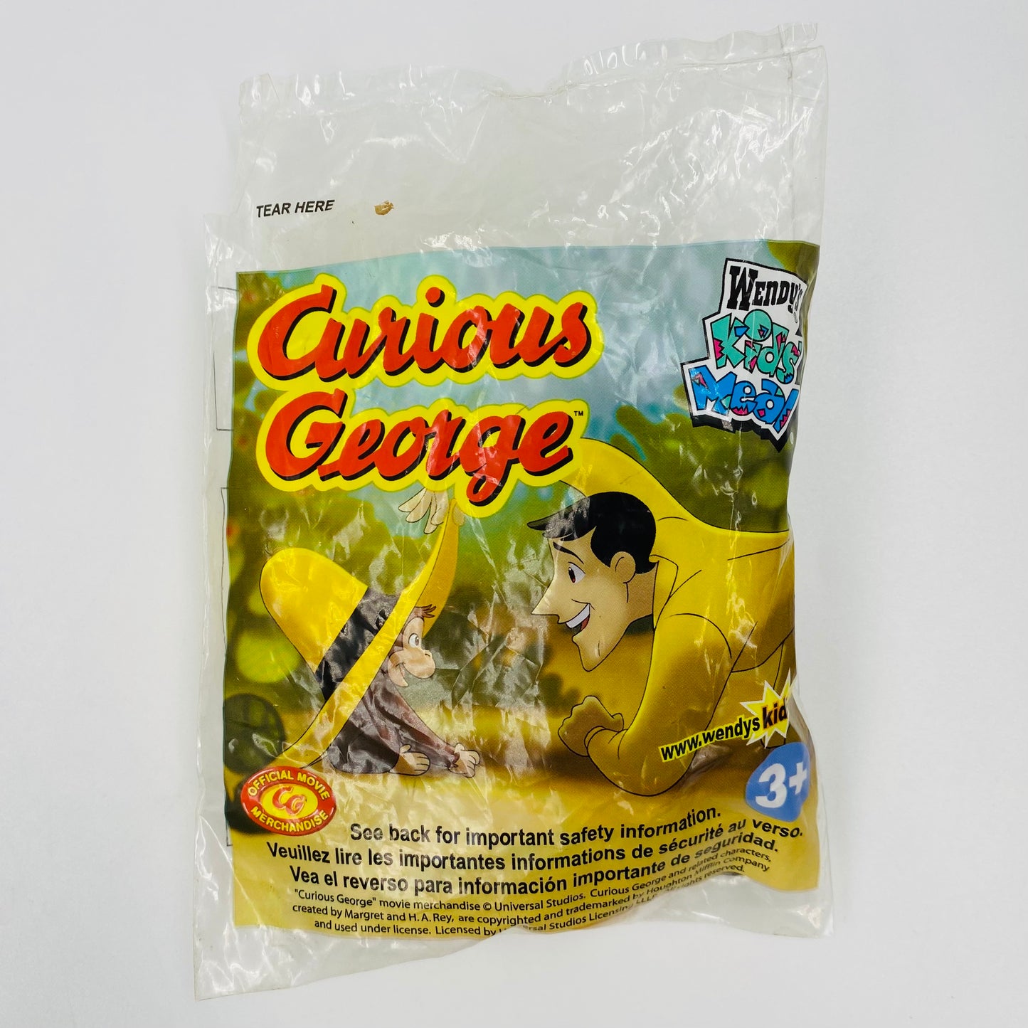 Curious George figure Wendy's Kids' Meal toy (2006) bagged
