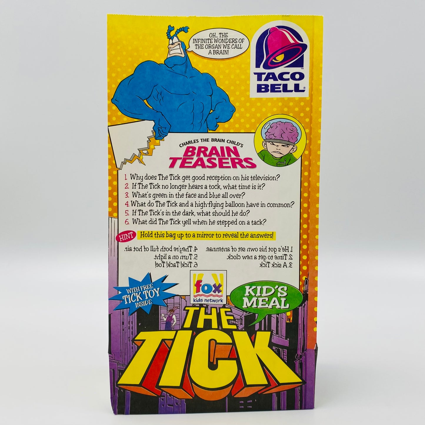 The Tick Taco Bell Kid’s Meal bag (1996)