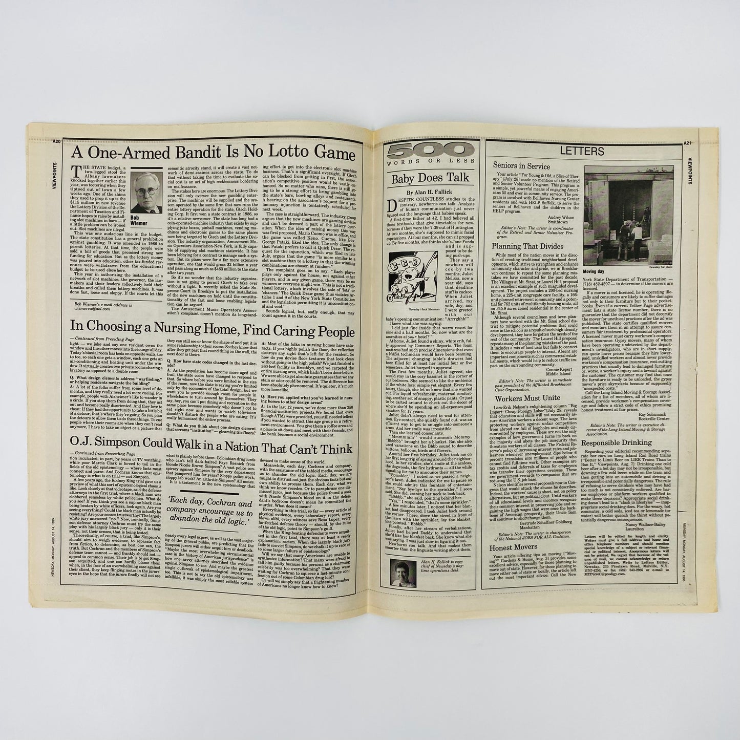 Newsday “The Long Island Newspaper” Monday, Aug. 14, 1995 Mickey Mantle Tribute 1931-1995